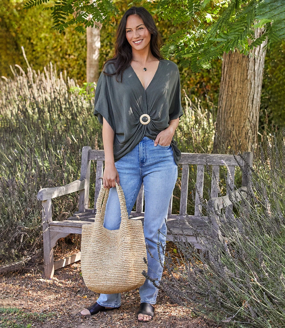 Rattan Buckle Twist Top 1 Rattan Buckle Twist Top