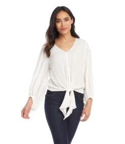 Lantern Sleeve Tie-Front Top 8 Lantern Sleeve Tie-Front Top -The Daily Drape Sales 1L55189 off white 004 5e04180f 3b4d 4adb a9e5 958c8cd0c4e7