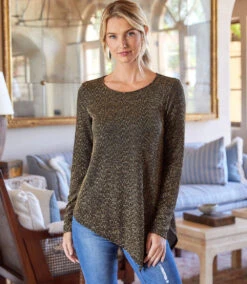 Gold Asymmetric Hem Top