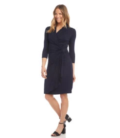 Petite Size Cascade Wrap Dress 7 Petite Size Cascade Wrap Dress -The Daily Drape Sales L13915 NAV 1168