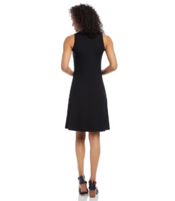 High Neck A Line Dress -The Daily Drape Sales L14226 black 003 cc05e933 a116 4892 bb8d bd810daeed32