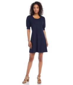 Petite Size Erin A-Line Dress -The Daily Drape Sales L14290P navy 003 844e8509 4d6f 47b1 8331 09193bb9464b
