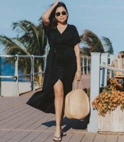 Cuffed Sleeve Dress -The Daily Drape Sales L48566 81252bb4 5928 431b 8c2a 5408e2355929