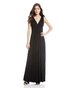 V-Neck Maxi Dress -The Daily Drape Sales black 3 zoom 0d266b88 10e5 4836 80df b97e1d816dd3