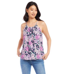 Shirred Tank -The Daily Drape Sales karekane 2023 summer 2L18622 FLO 005