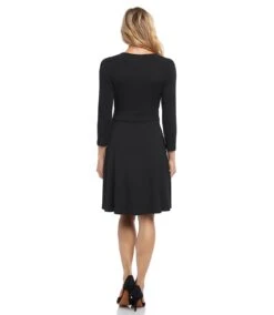 Faux Wrap Drape Dress -The Daily Drape Sales karenkane 2021 winter 3L95576 BLK 003 978127f7 09a1 407e 86a4 698cf269f7fe