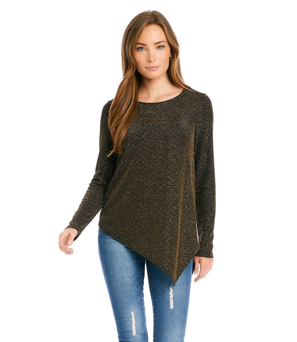 Gold Asymmetric Hem Top 2 Gold Asymmetric Hem Top - Image 2