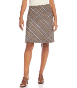 Bias Cut Glen Plaid Skirt