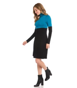 Colorblock Turtleneck Dress 12 Colorblock Turtleneck Dress -The Daily Drape Sales karenkane 2022 fall 3L13179 TEA 1721