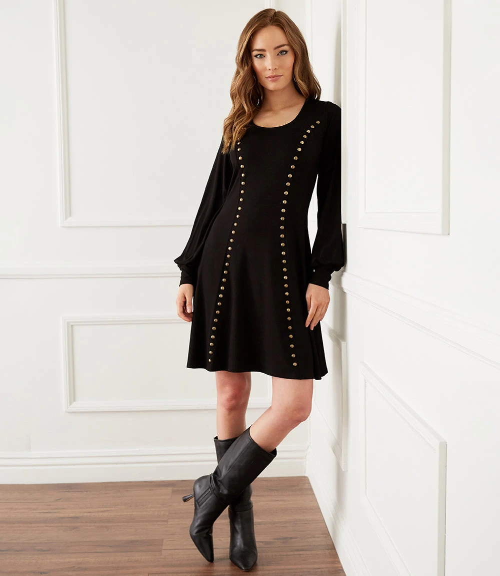 Studded A-Line Dress 8 Studded A-Line Dress - Image 8