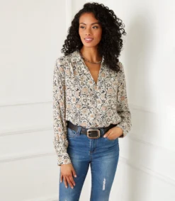 Button-Up Blouse -The Daily Drape Sales karenkane 2022 fall 3L20174 PRT 005