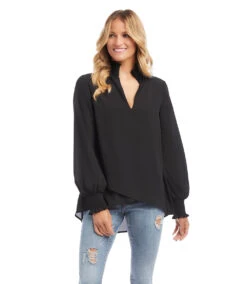Smocked Crossover Top 8 Smocked Crossover Top -The Daily Drape Sales karenkane 2022 fall 3L25411 BLK 004