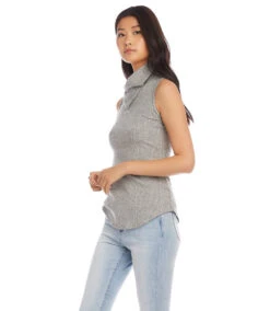 Sleeveless Drape Neck Top 6 Sleeveless Drape Neck Top -The Daily Drape Sales karenkane 2022 fall 3L56147 GRA 003