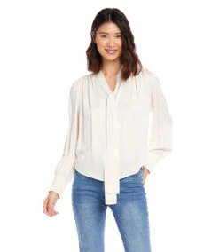 Long Sleeve Bow Blouse -The Daily Drape Sales karenkane 2022 fall 3L63552 CRE 0858