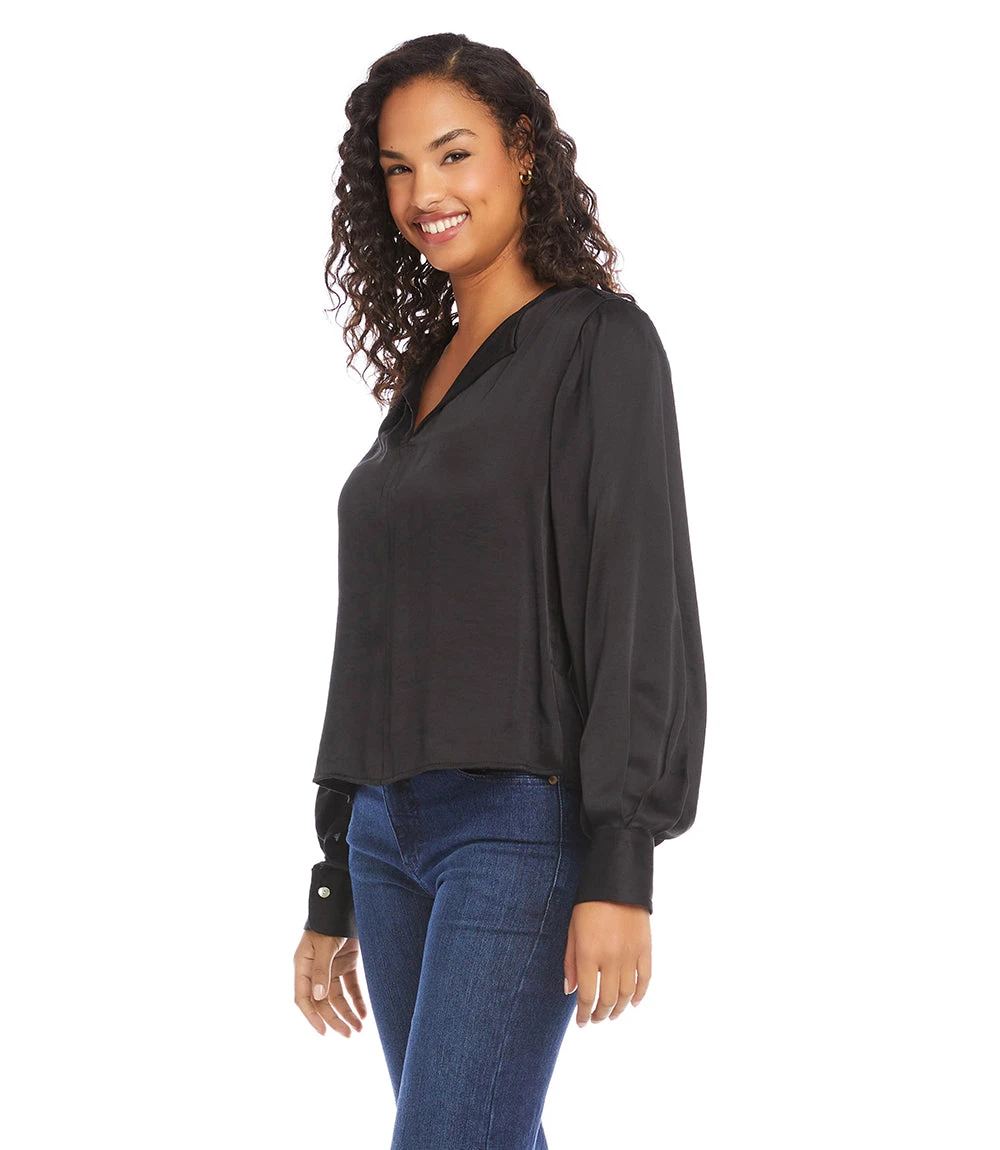 Shirred Blouson Sleeve Top 4 Shirred Blouson Sleeve Top - Image 4