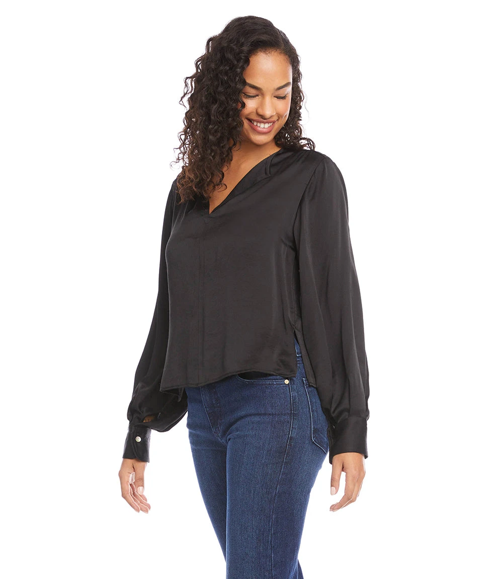 Shirred Blouson Sleeve Top 3 Shirred Blouson Sleeve Top - Image 3