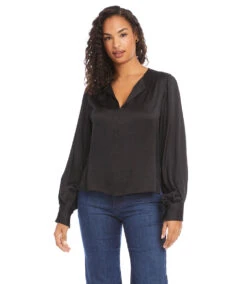 Shirred Blouson Sleeve Top