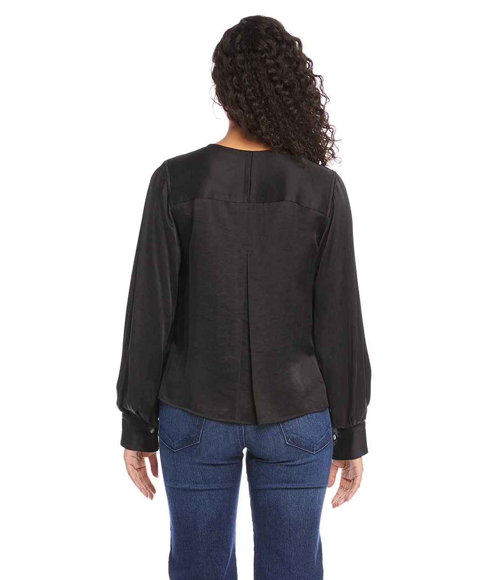 Shirred Blouson Sleeve Top 2 Shirred Blouson Sleeve Top - Image 2