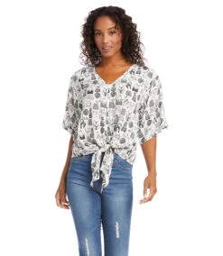 Petite Size Tie-Front Top