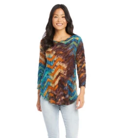 Tie-Dye Burnout Shirttail Top