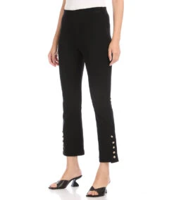 Petite Size Cropped Button-Up Hem Pants -The Daily Drape Sales karenkane 2022 winter 4L09241P BLK 004