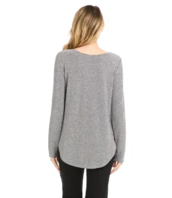 Metallic Knit Shirttail Top -The Daily Drape Sales karenkane 2022 winter 4L40562 MTCL 003