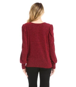 Puff Sleeve Top -The Daily Drape Sales karenkane 2022 winter 4L40563 RED 003