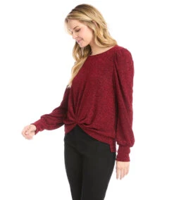 Puff Sleeve Top -The Daily Drape Sales karenkane 2022 winter 4L40563 RED 004