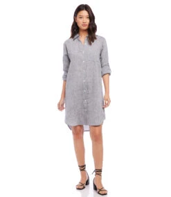 Linen Shirtdress 8 Linen Shirtdress -The Daily Drape Sales karenkane 2023 spring 1L04628 GRA 004