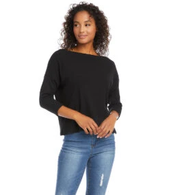 Boatneck Top -The Daily Drape Sales karenkane 2023 spring 1L05617 BLK 004