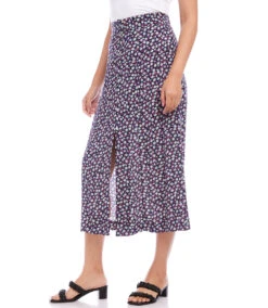 Petite Size Button Front Midi Skirt -The Daily Drape Sales karenkane 2023 spring 1L18615P DAI 004