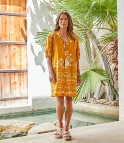 Puff Sleeve Tassel Dress