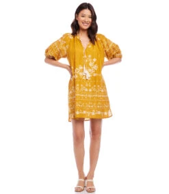 Puff Sleeve Tassel Dress -The Daily Drape Sales karenkane 2023 spring 1L19606 GOL 006