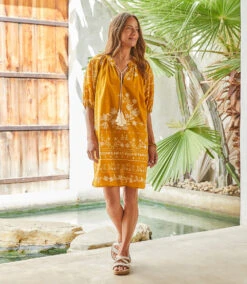 Puff Sleeve Tassel Dress -The Daily Drape Sales karenkane 2023 spring 1L19606 GOL 007