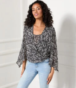 Angle Sleeve Crossover Top