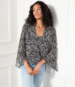 Angle Sleeve Crossover Top -The Daily Drape Sales karenkane 2023 spring 1L21602 PRT 006