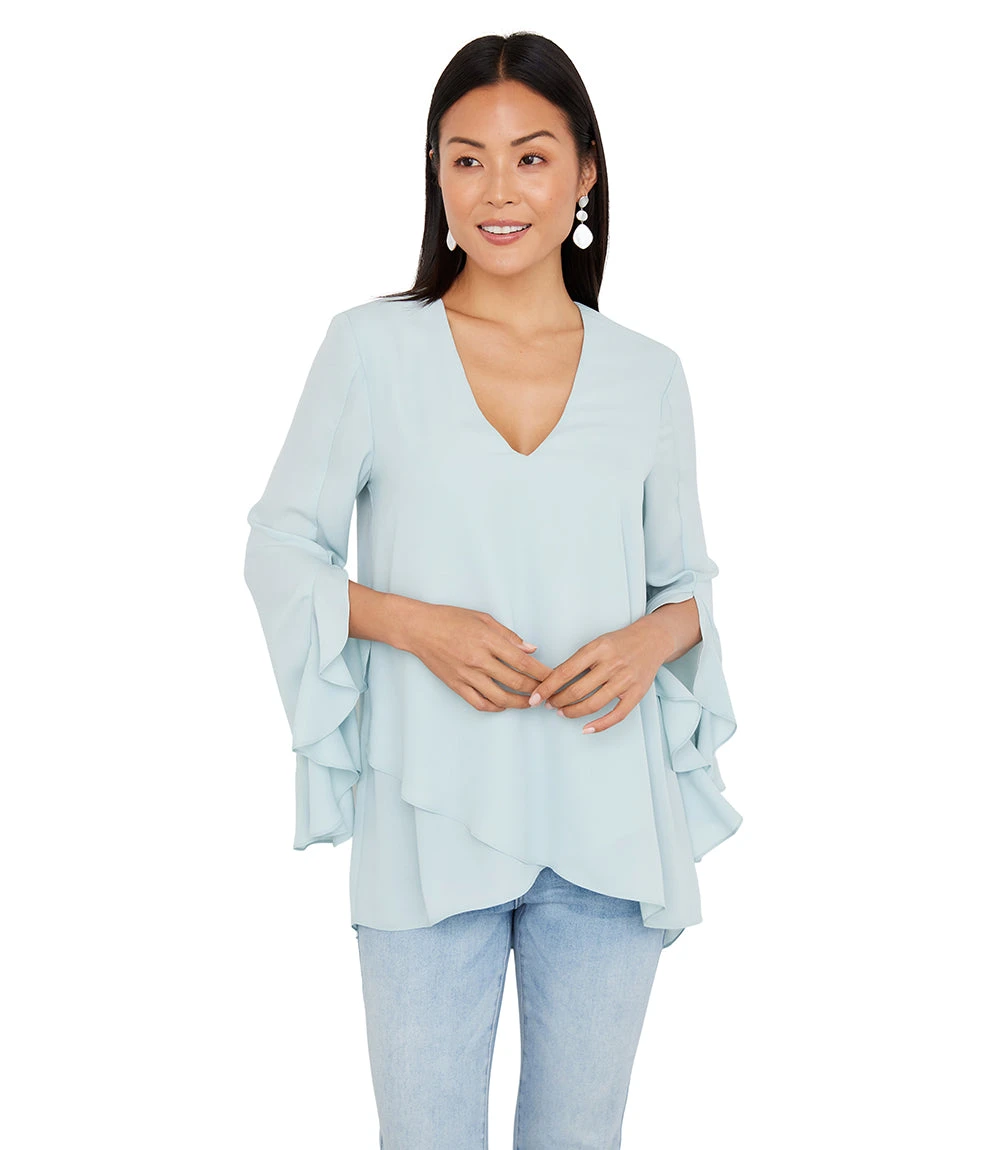 Ruffle Sleeve Crossover Top 1 Ruffle Sleeve Crossover Top