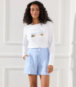 Shore Print Tee -The Daily Drape Sales karenkane 2023 spring 1L33202 OWH 007