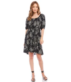 Tiered Short Dress -The Daily Drape Sales karenkane 2023 spring 1L39042 BLK 003