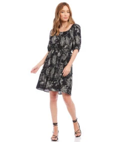 Tiered Short Dress -The Daily Drape Sales karenkane 2023 spring 1L39042 BLK 006
