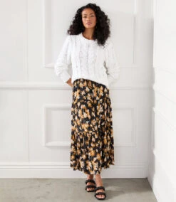 Tiered Midi Skirt 10 Tiered Midi Skirt -The Daily Drape Sales karenkane 2023 spring 1L40566 PRT 004