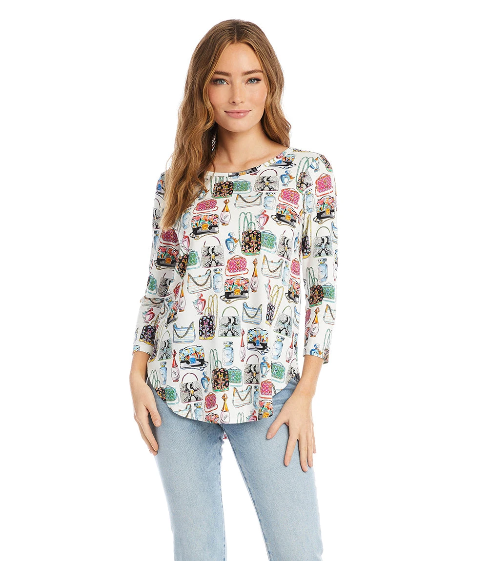 3/4 Sleeve Shirttail Top 2 3/4 Sleeve Shirttail Top - Image 2