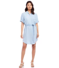 Short Sleeve Shirtdress -The Daily Drape Sales karenkane 2023 spring 1L46532 CHA 001