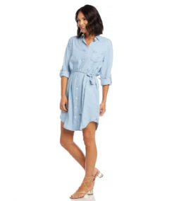 Chambray Shirtdress 12 Chambray Shirtdress -The Daily Drape Sales karenkane 2023 spring 1L46533 CHA 004
