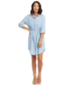 Chambray Shirtdress 13 Chambray Shirtdress -The Daily Drape Sales karenkane 2023 spring 1L46533 CHA 005