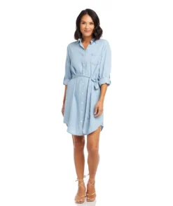 Chambray Shirtdress -The Daily Drape Sales karenkane 2023 spring 1L46533 CHA 006 scaled