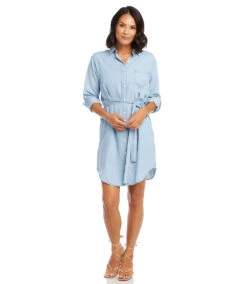 Chambray Shirtdress 15 Chambray Shirtdress -The Daily Drape Sales karenkane 2023 spring 1L46533 CHA 007