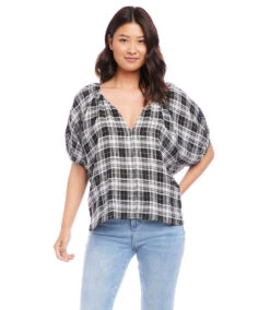 Split Neck Top -The Daily Drape Sales karenkane 2023 spring 1L50121 PLA 004