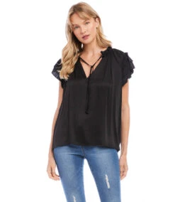 Flutter Sleeve Ruffle Top