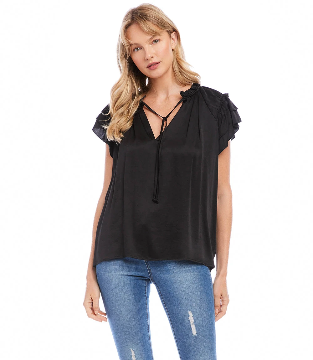 Flutter Sleeve Ruffle Top 1 Flutter Sleeve Ruffle Top